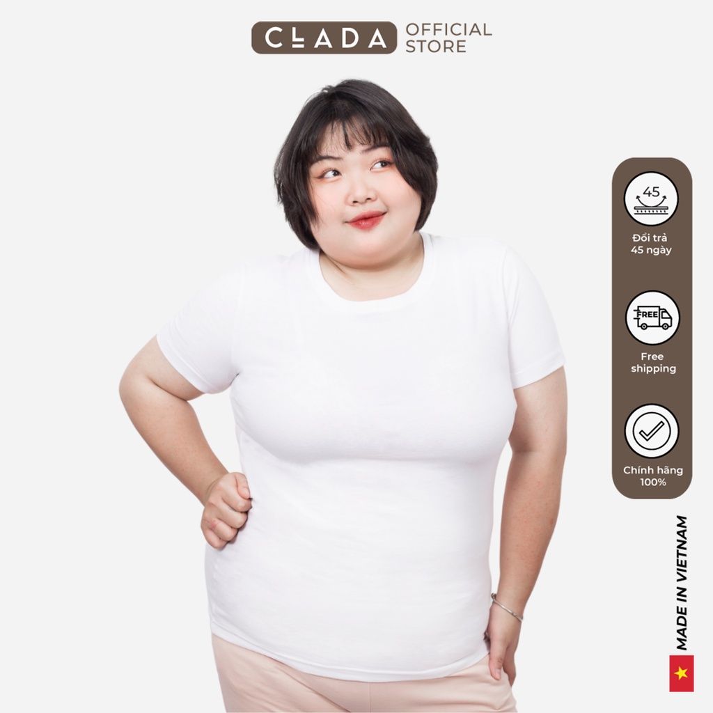Áo Thun Ôm Nữ Bigsize Thương Hiệu CLADA - Trắng - AE003