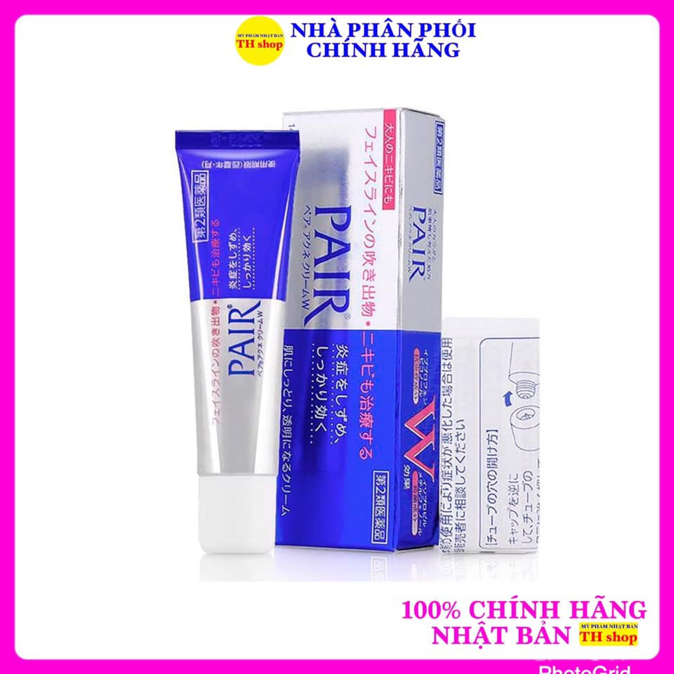 KEM MỤN Pair Nhật Bản Acne Lion Cream W Tuýp 24g Giảm Mụn Sưng Tấy Mụn Cám Mụn Mủ Chỉ Sau 3-4 Ngày Sử Dụng