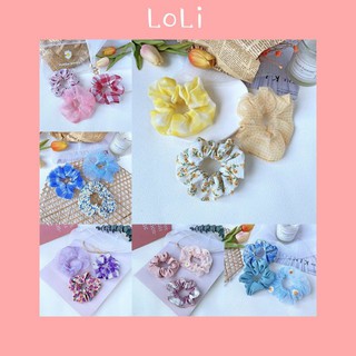 Sét 3 scrunchies buộc tóc dễ thương phong cách Hàn Quốc