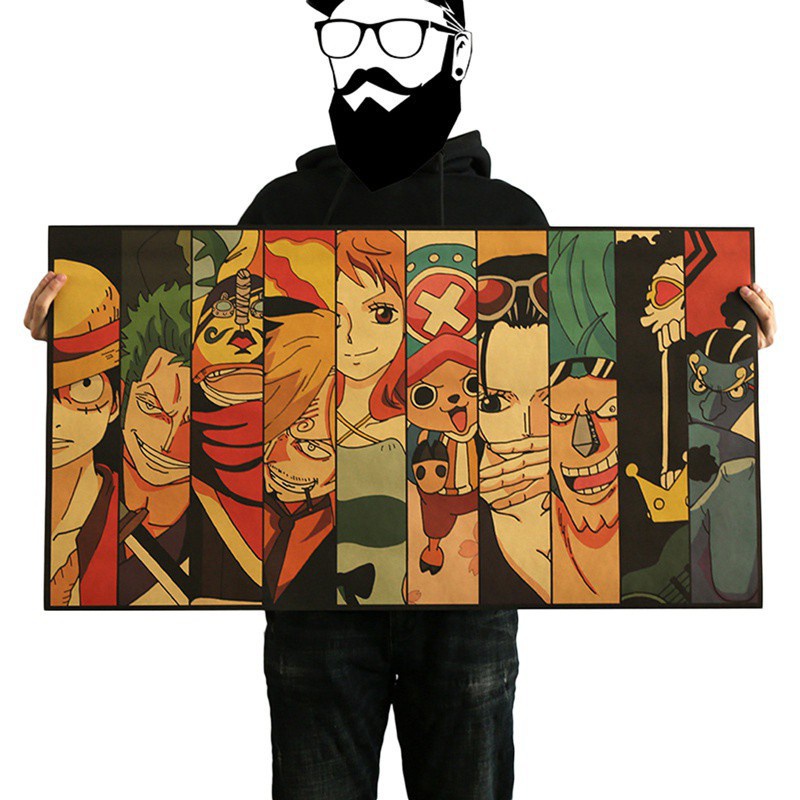 Áp Phích In Hình Nhân Vật Phim One Piece 100x55cm