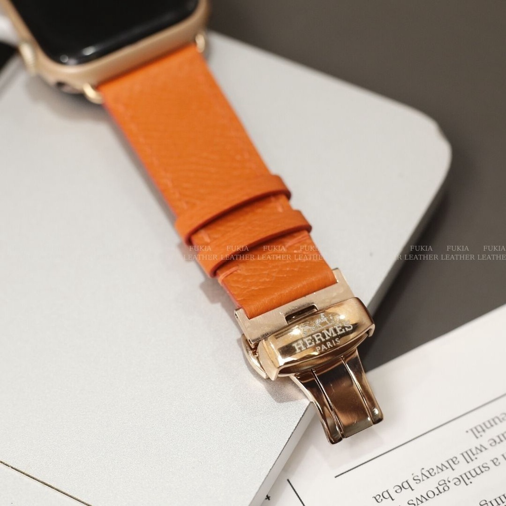 Dây da thủ công Epsom Cam dành cho Apple Watch, đồng hồ thông minh, đồng hồ cơ
