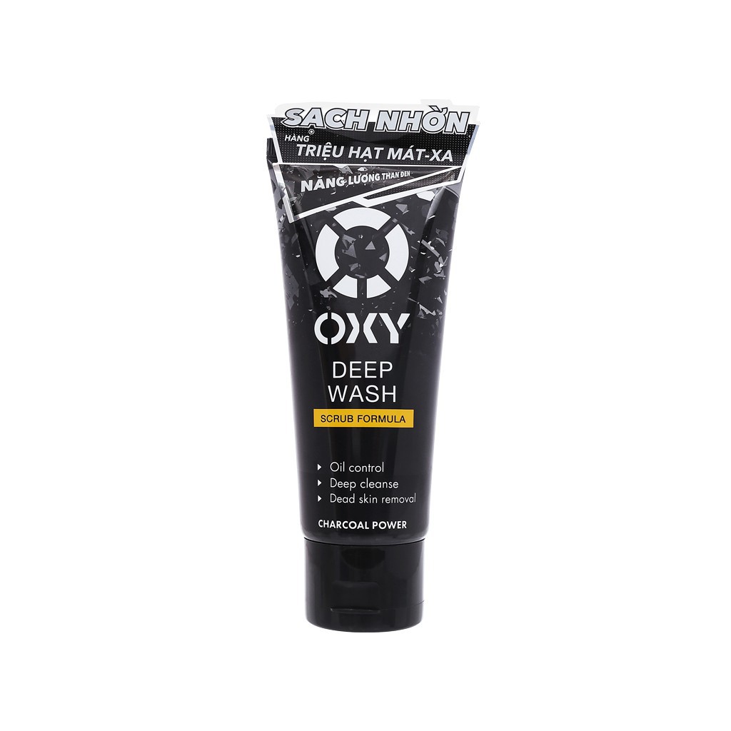 Kem rửa mặt OXY Deep Wash Scrub Formula có hạt làm sạch sâu, đánh bay nhờn, tút sáng da 100ml