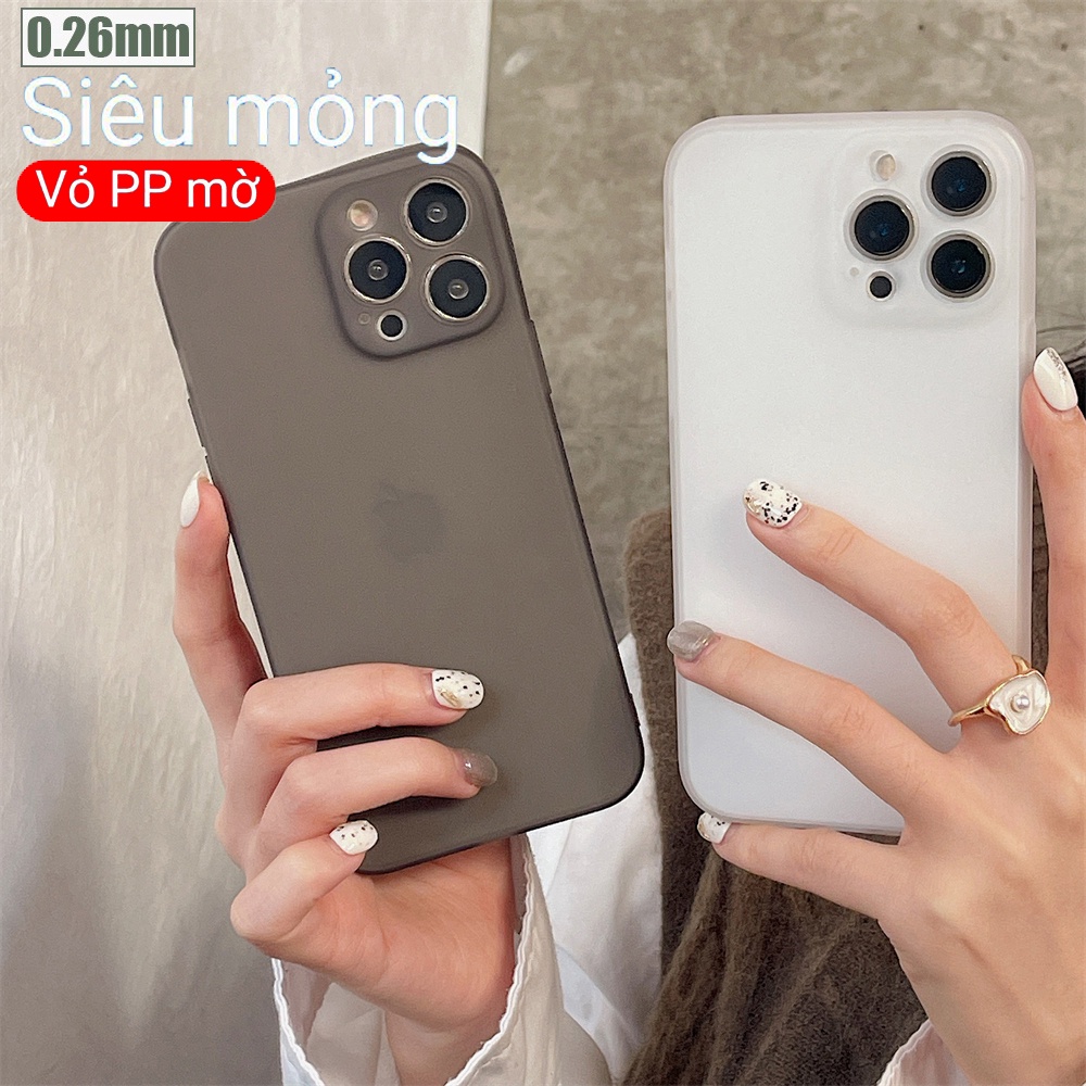 Ốp điện thoại siêu mỏng 0.26mm chống dấu vân tay cho iPhone SE 2020 6 6S 7 8 Plus XR X XS 11 12 13 Pro Max Mini