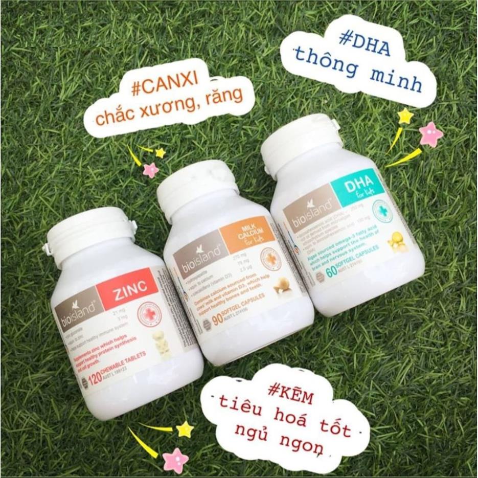 DHA Bio Island Úc 60 Viên - Canxi Milk/Canxi Sữa Bio Island Úc 90 Viên
