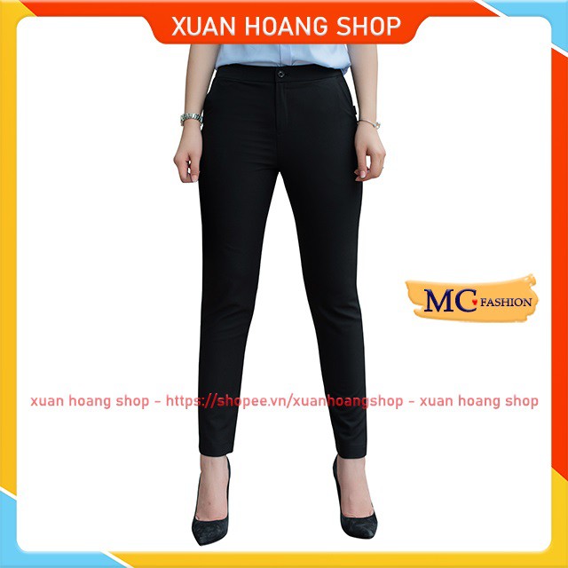 Quần Tây Nữ Công Sở Lưng Cao Mc Fashion, Kiểu Âu, Màu Đen, Xanh Tím Than, Ống Côn, Chất Vải Co Giãn, Size Đủ Q0380