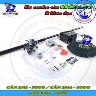 Bộ cần câu đặc 2 khúc máy 5000 6000 7000 kèm trọn bộ phụ kiện có nhiều size