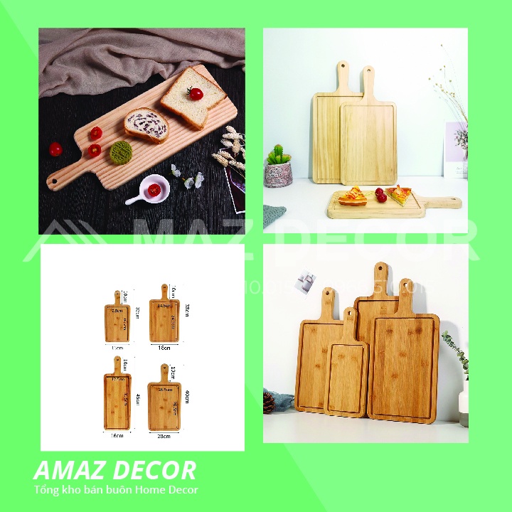 GIÁ SỈ TẠI XƯỞNG Thớt gỗ tre, khay gỗ có tay cầm - phụ kiện trang trí decor chụp ảnh ĐẸP CAO CẤP