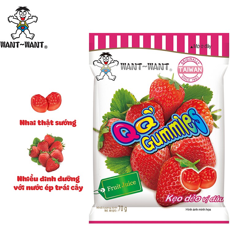 Kẹo dẻo Gummies - Vị dâu - Loại 20g
