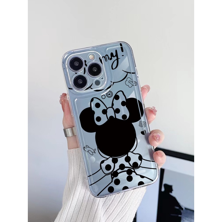 Ốp Điện Thoại TPU Gel Trong Suốt In Hình Mickey Minnie Cho iPhone 13 Pro Max 14 12 iPhone 11 XR 8 7 SE 2022