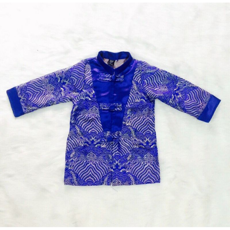 Áo dài gấm họa tiết cho bé trai size 7ky - 40ky