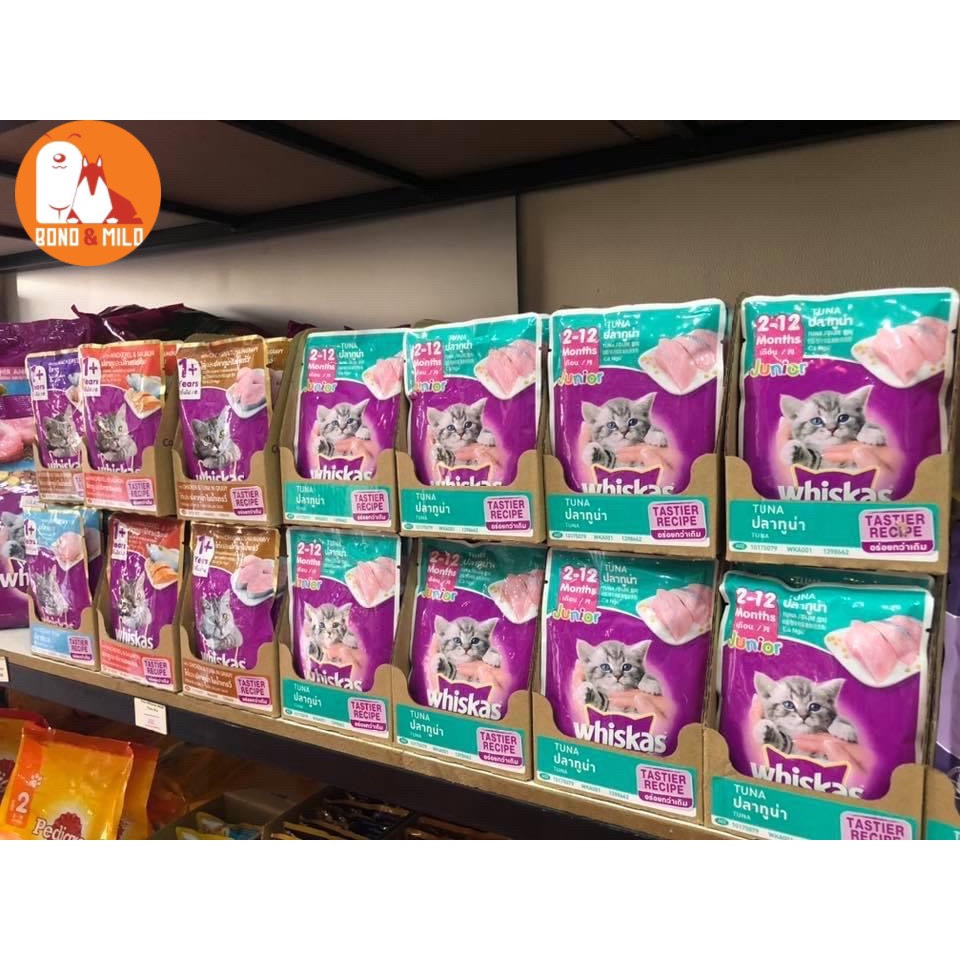 THỨC ĂN ƯỚT CHO MÈO PATE WHISKAS NHIỀU VỊ GÓI 85GR - BONDMILO SHOP