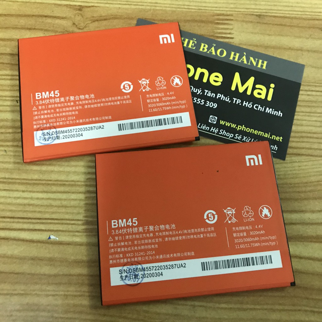 Pin Redmi Note 2 BM45 3020mAh Zin -Bảo Hành 3 Tháng