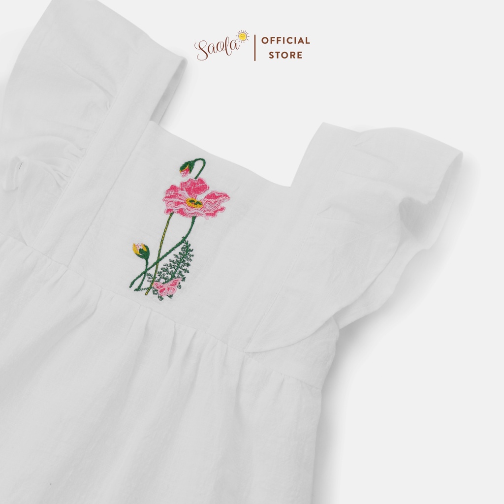 Váy bé gái cotton trắng thêu hoa đáng yêu - OLIVIA DRESS - DRC029 - SAOLA CLOTHING