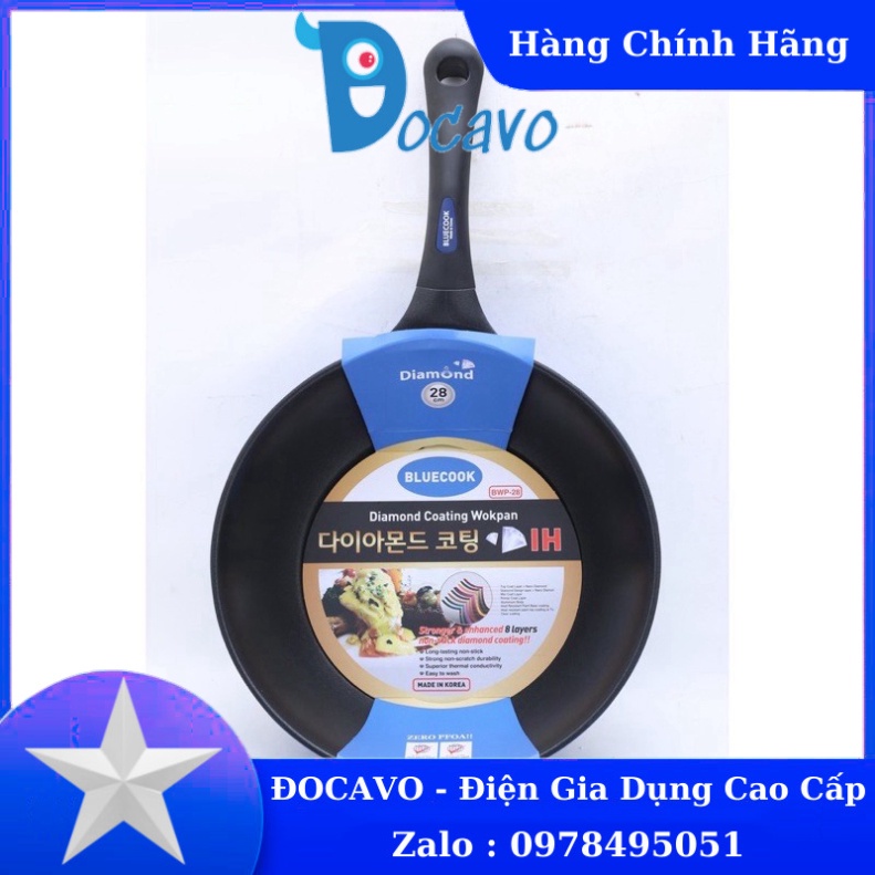 Chảo rán xào chống dính kim cương BlueCook BWP-28 được nhập khẩu chính hãng từ Hàn Quốc Đocavo xincosmetics