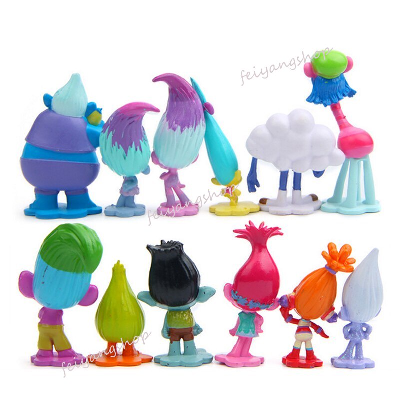 Set 6 / 12 Mô Hình Nhân Vật Phim Hoạt Hình Trolls Bằng PVC