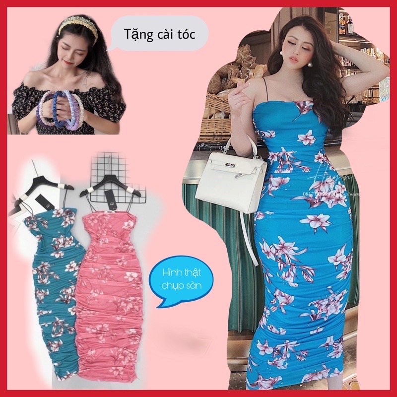 (CÓ SẴN) Đầm Hoa Thun Lưới Sexy Tôn Dáng (Video Thật)