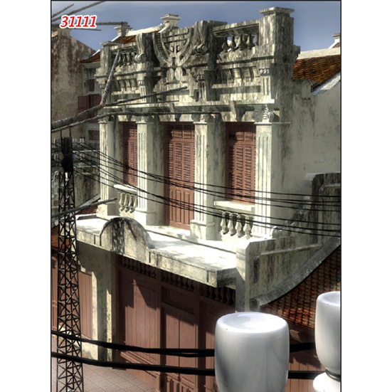 Tranh lụa 3D trang trí quán ăn, quán nướng phong cách Hà Nội xưa