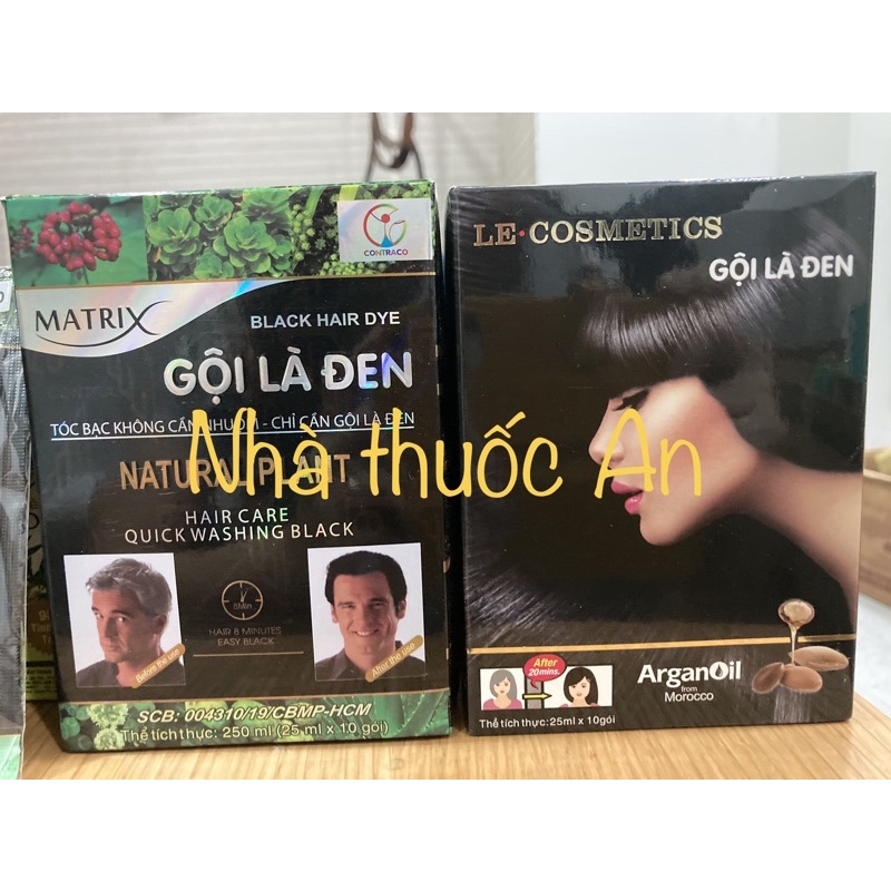 Nhuộm tóc Matrix gội là đen hộp 10 gói