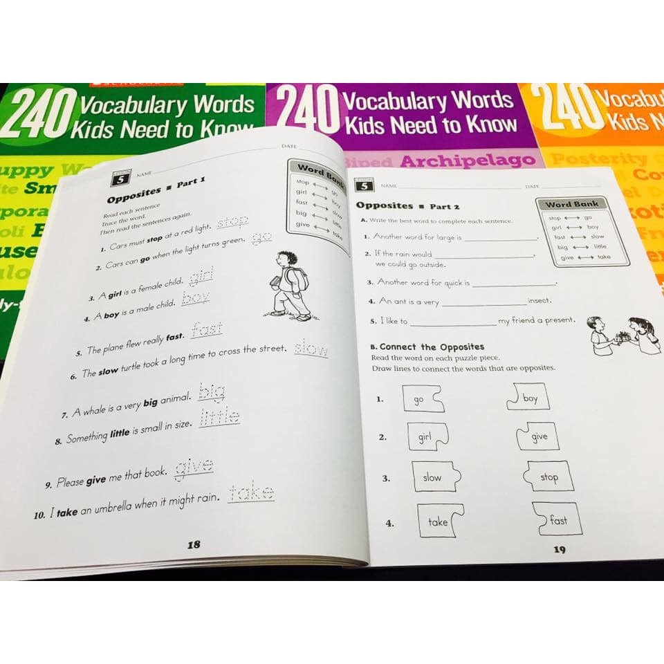 [Freeship]Bộ Nhập - 240 Vocabulary words kids need to know Grade 1-6 (6C)