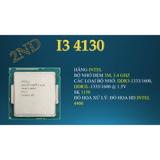 Bộ vi xử lý INTEL CORE i3 4130, 4150, 4160, 4170. Tặng keo tản nhiệt.