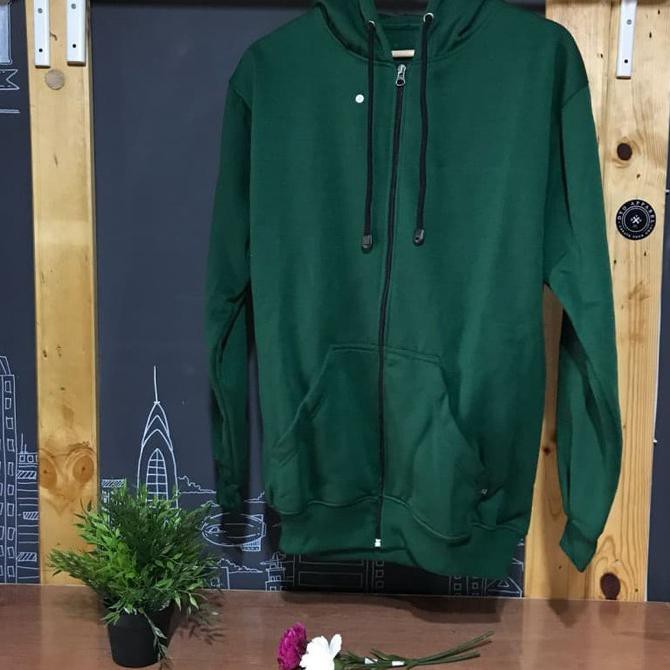 Áo Khoác Hoodie Phối Khóa Kéo Màu Xanh Lá Cây Trẻ Trung Năng Động