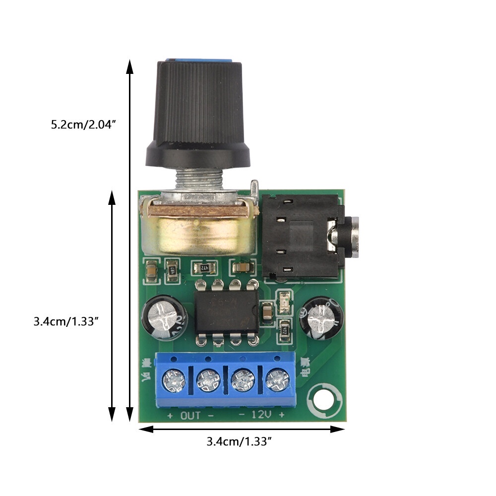 Bảng mạch khuếch đại âm thanh mini AIDEEPEN LM386 YX1667 DC3-12V
