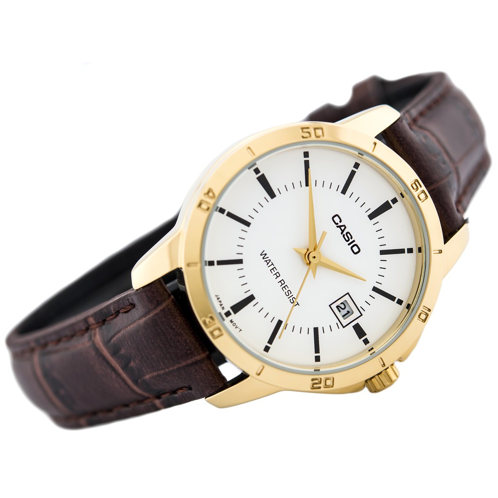 Đồng hồ nữ dây da Casio chính hãng Anh Khuê LTP-V004GL-7AUDF (30mm)