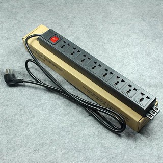 Thanh nguồn PDU nhựa 8 ổ cắm đa năng lắp cho tủ rack, có công tắc và cầu chì bảo vệ