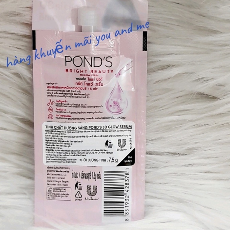 Serum Pond's dưỡng sáng mờ thâm 3D Glow 7.5g