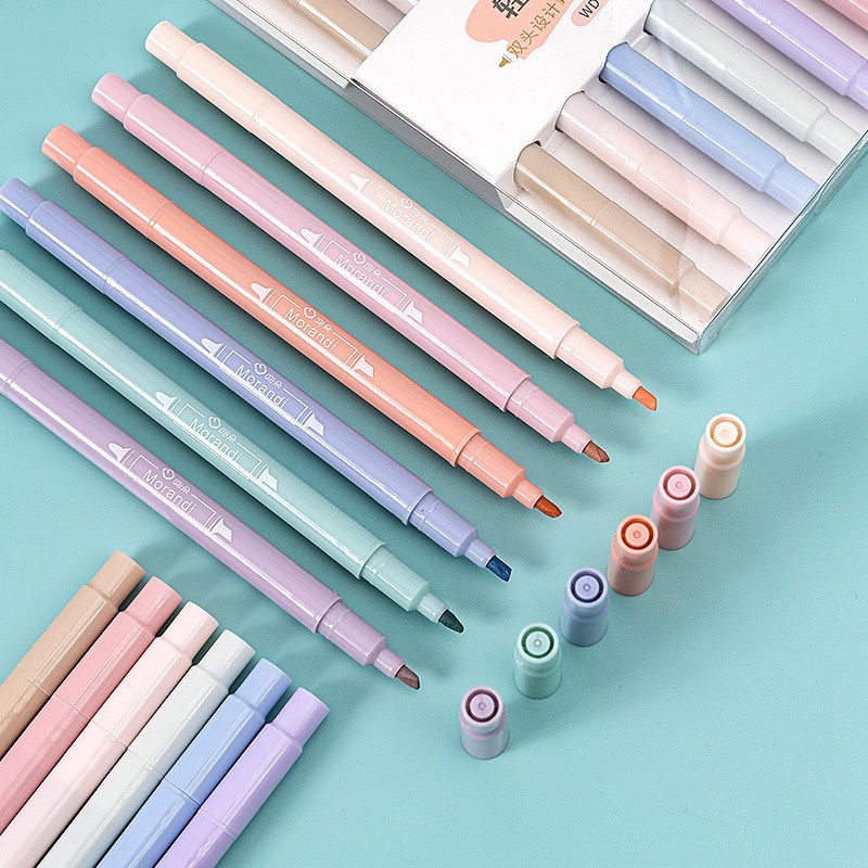 Bút Highlight ♥️HOT TREND♥️ da quang set 6 bút màu sắc dễ sử dụng cho văn phòng trường học