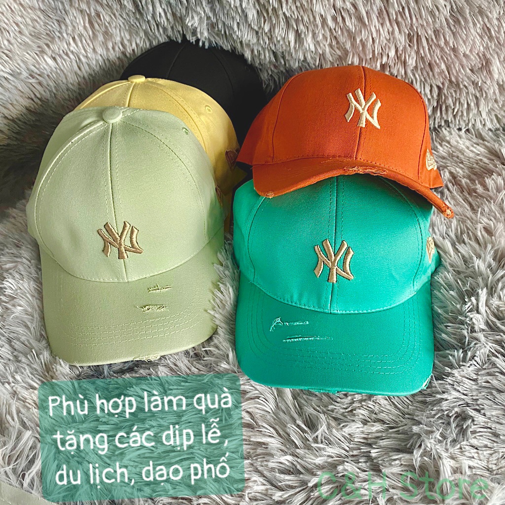 Mũ lưỡi trai nam nữ, nón kết lưỡi trai thêu chữ NY form unisex phong cách Ulzzang N06