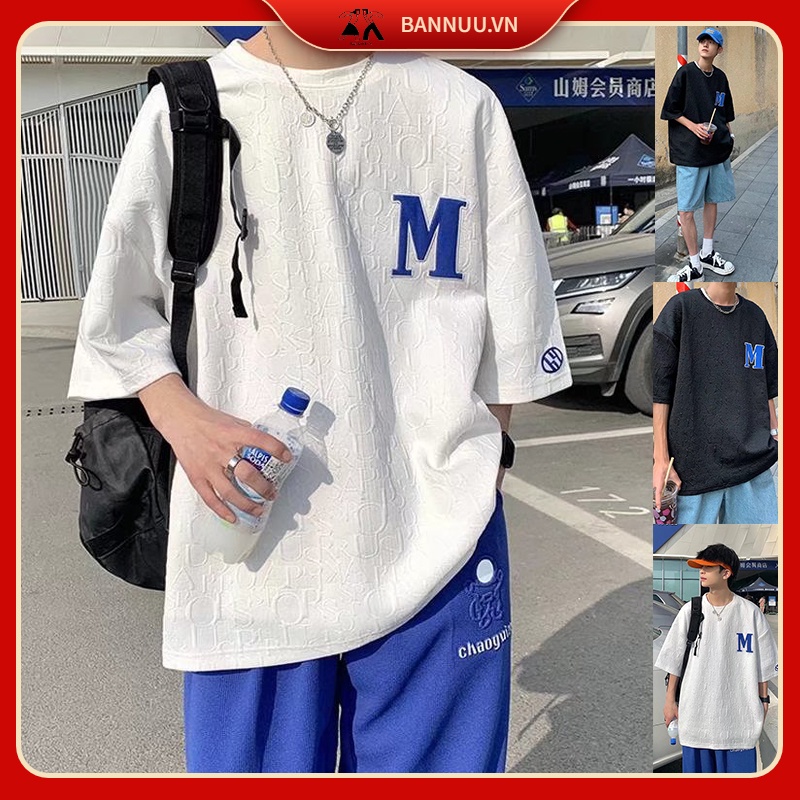 Áo Thun Cotton áo thun form rộng Dáng Rộng áo thun nam In Chữ áo phông nữ Phong Cách Hàn Quốc Thời Trang áo nữ