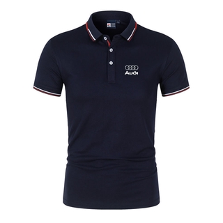 áo polo Ngắn Tay In Logo Xe Hơi Audi Thời Trang Cho Nam