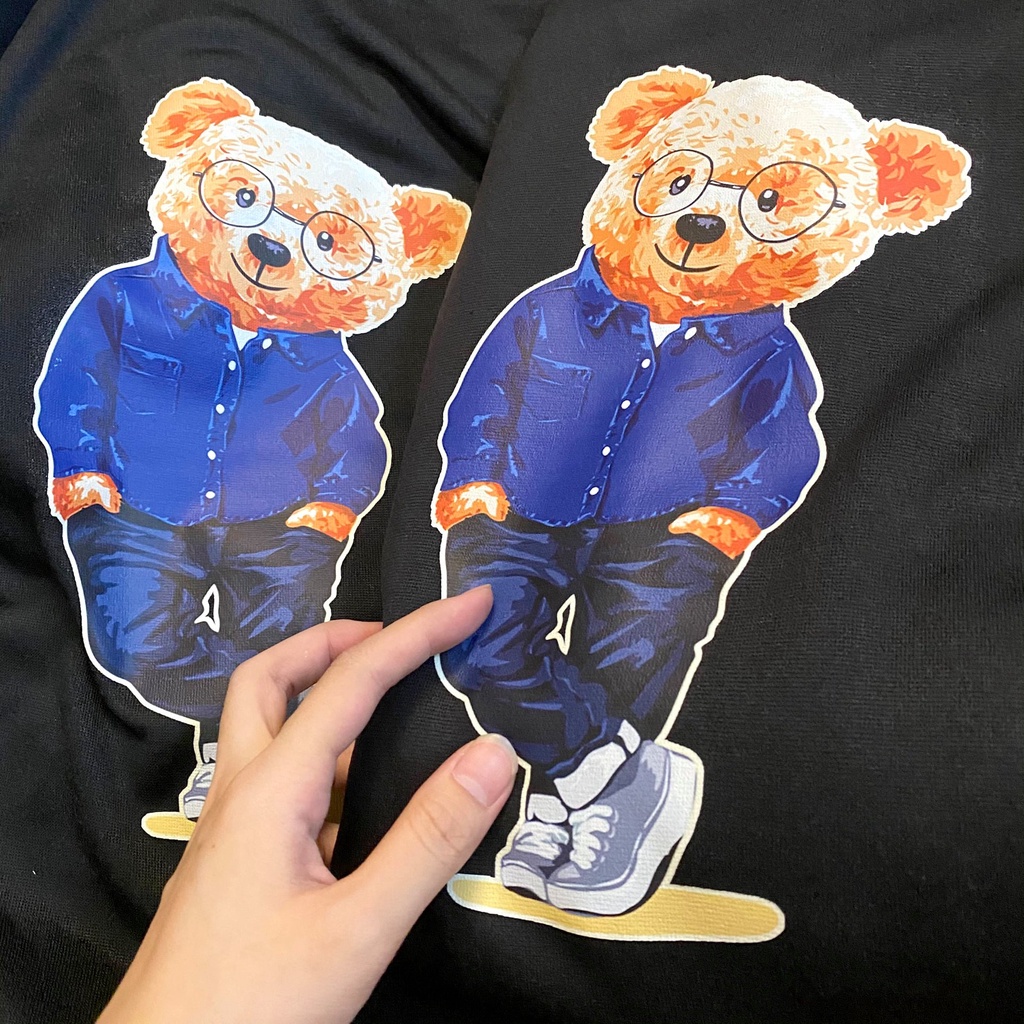 Áo thun đen gấu dễ thương  AT3.01