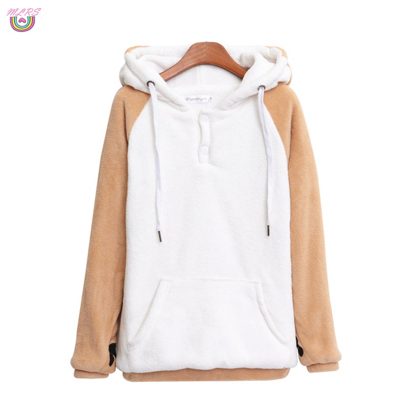 Áo Hoodie Có Nón In Hình Chó Shiba Inu Husky Dễ Thương Phong Cách Nhật Bản Cho Nữ