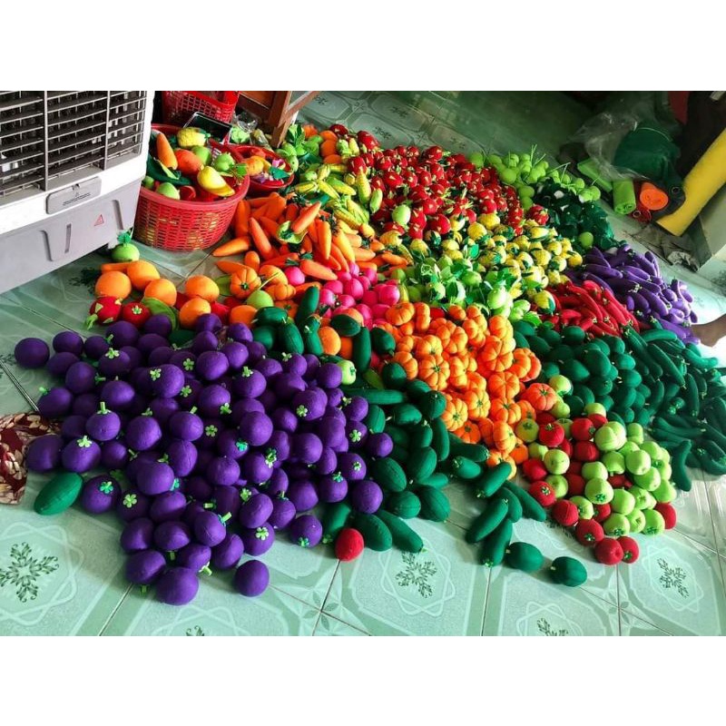 Đồ Chơi Thủ Công Rau Củ Chất Liệu Vải Nỉ Nhồi Bông - Đồ Dùng Học Tập Cho Bé HOA12