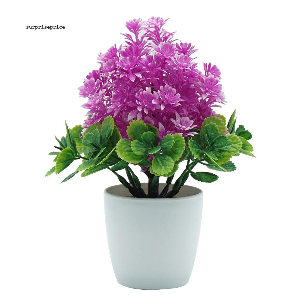 Hoa giả kèm chậu thiết kế đẹp mắt nhiều màu sắc tùy chọn trang trí đa dụng