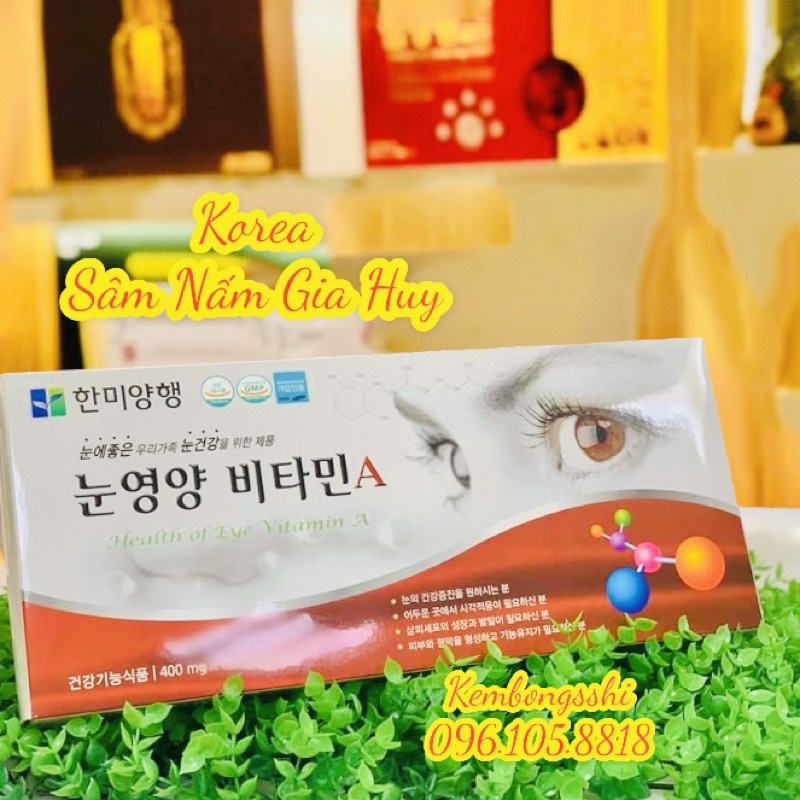 Viên Bổ Mắt Hàn Quốc Health of eye Vitamin A, Hộp 120Viên