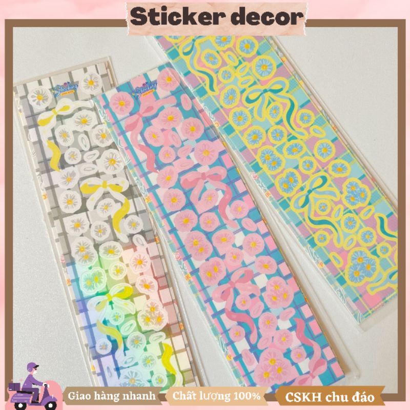 Sticker lấp lánh nơ  hologarm toploader