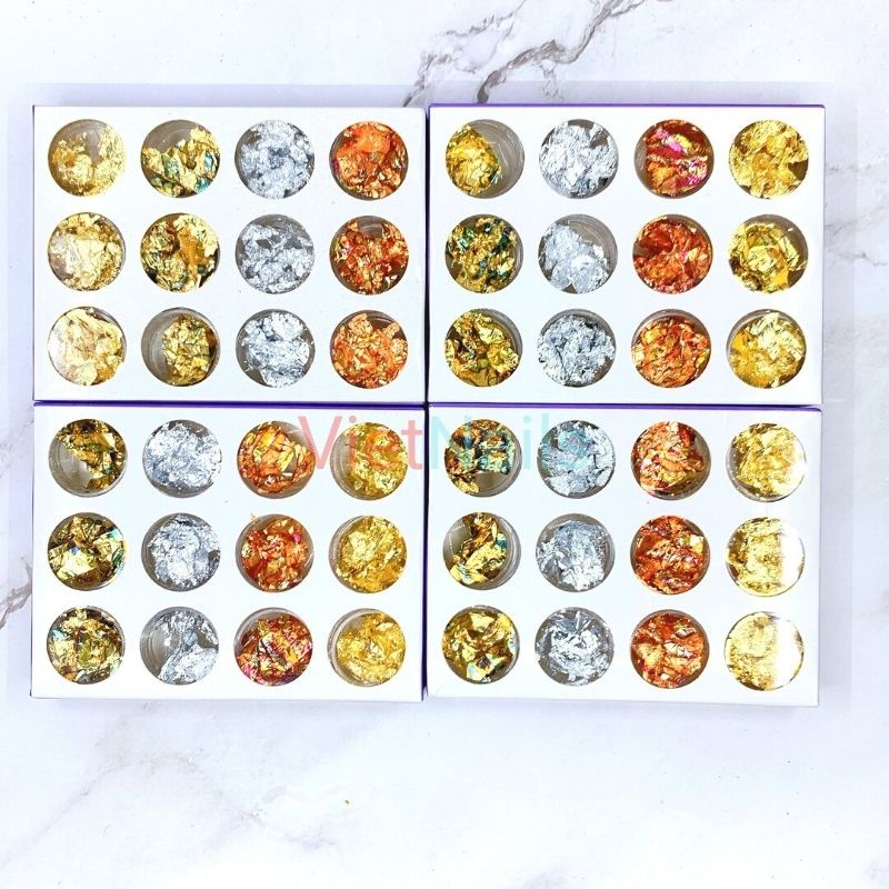 Giấy Nhún Nail Màu Vàng Bạc - Giấy Trang Trí Móng Nail