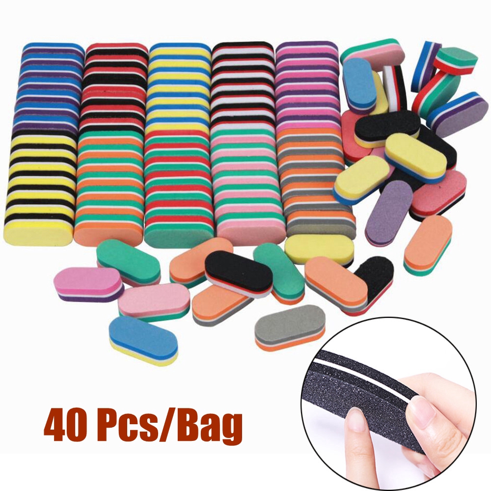 Bộ 40 Dũa Móng Mini Nhiều Màu Sắc Đa Dạng