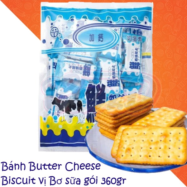 (2 vị) Bánh Butter Cheese Biscuit gói 360gr