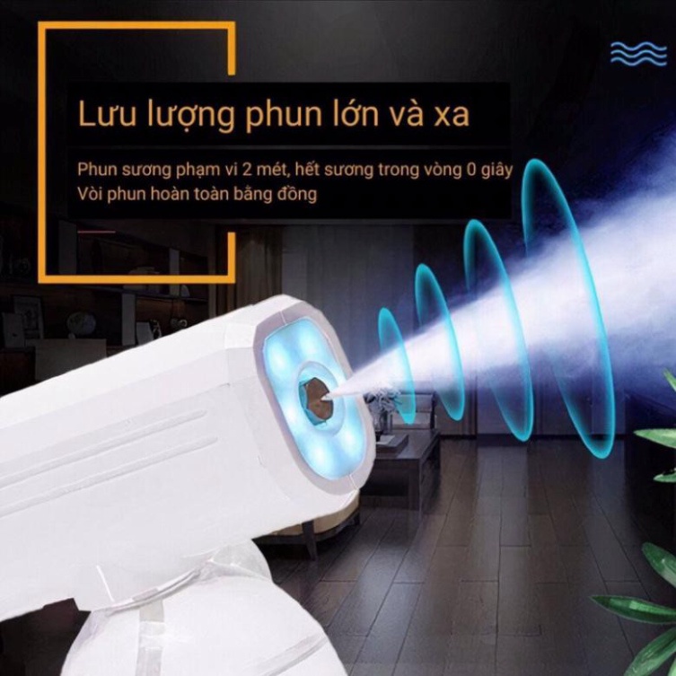 Súng Xịt Khử Khuẩn Atomizer Cao Cấp -  Máy Diệt Khuẩn Cầm Tay, Súng Khử Trùng Nano 8 LED.