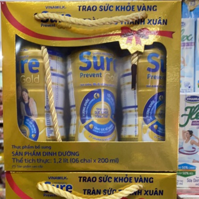 SỮA BỘT PHA SẴN VINAMILK SURE PREVENT 200ML - LỐC 6 CHAI X 200ML