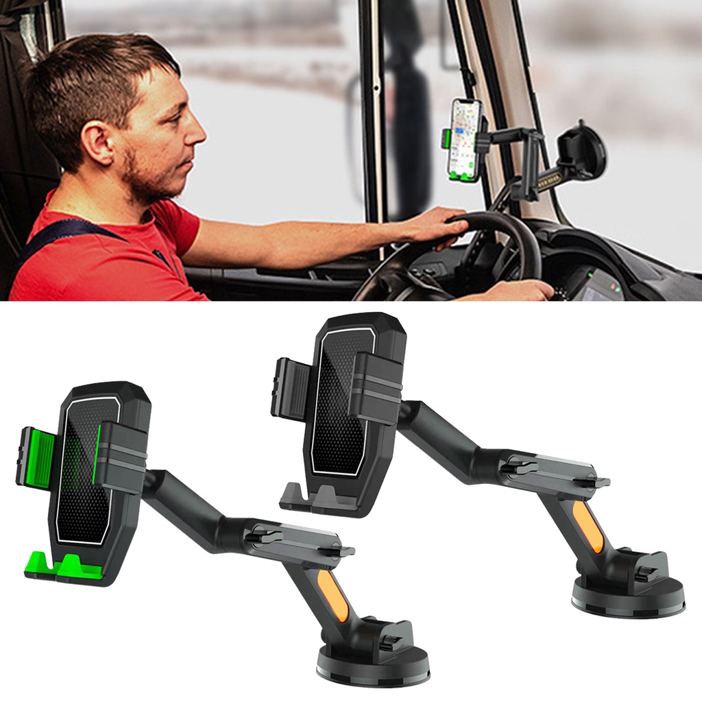 Giá Đỡ Điện Thoại Có Giác Hút Tay Dài Tùy Chỉnh Độ Cao Thông Dụng Cho Xe Tải/Xe Tải