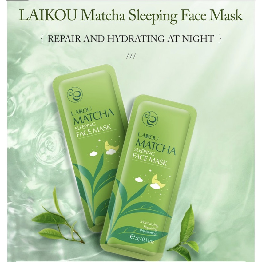 Combo Gói Mặt Nạ Ngủ Trà Xanh Laikou Cấp Ẩm Se Khít Lỗ Chân Lông - Matcha Mud Mask 3gram