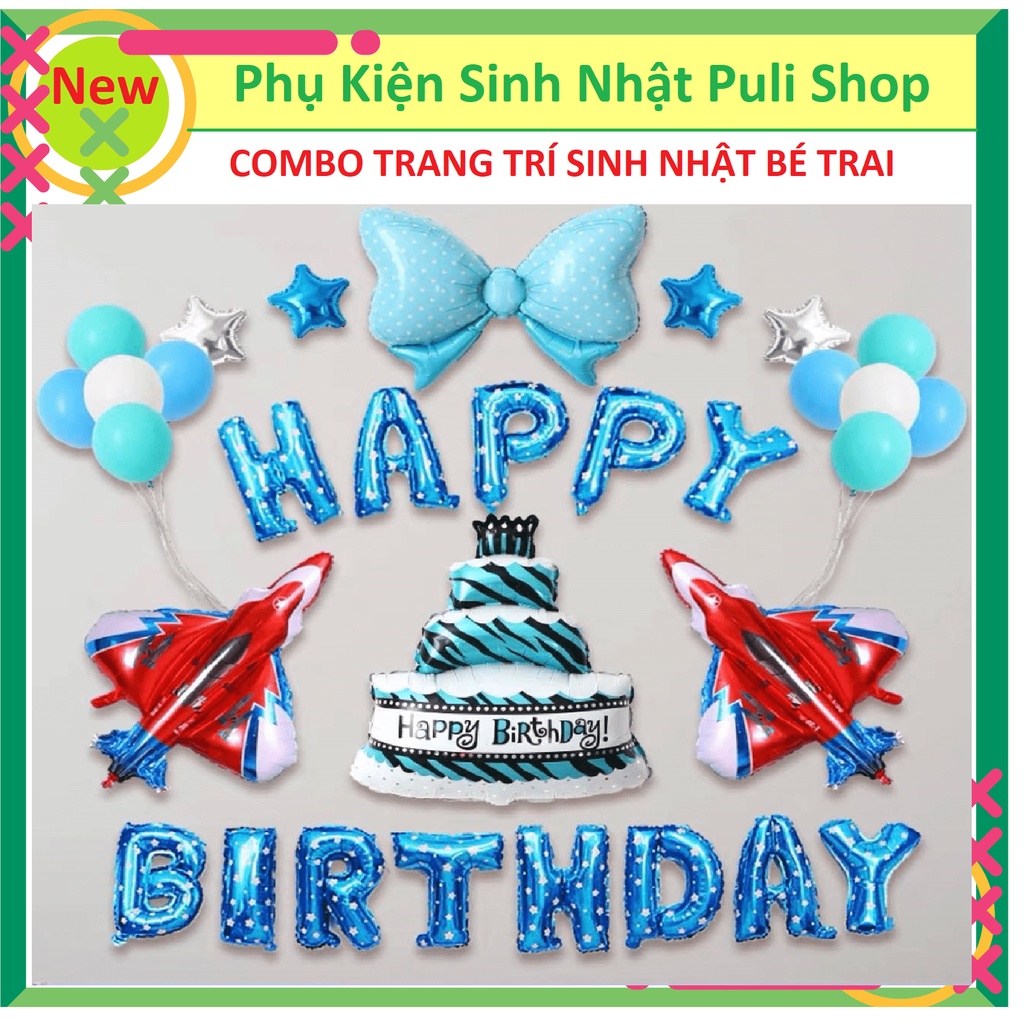 COMBO TRANG TRÍ SINH NHẬT HÌNH MÁY BAY CHO BÉ TRAI - SET SINH NHẬT GIÁ RẺ