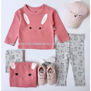 Set bộ bé gái HM hồng thỏ
