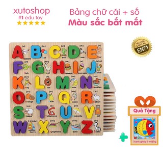 Bảng học chữ cái tiếng anh bằng gỗ cao cấp cho bé Xutoshop