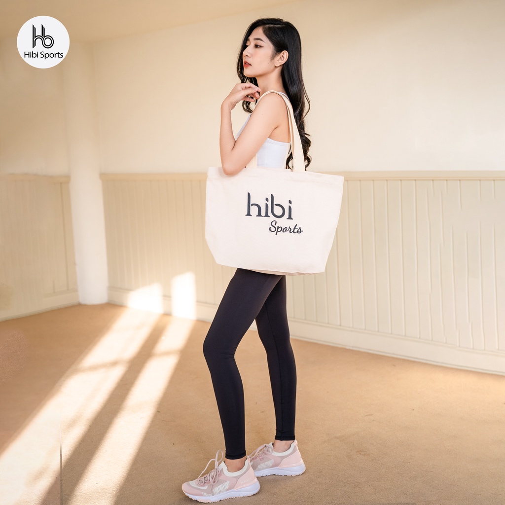 Túi tote đựng đồ tập thời trang nam nữ Hibi Sports A004, chất liệu Canvas cao cấp, có khóa kéo và túi trong